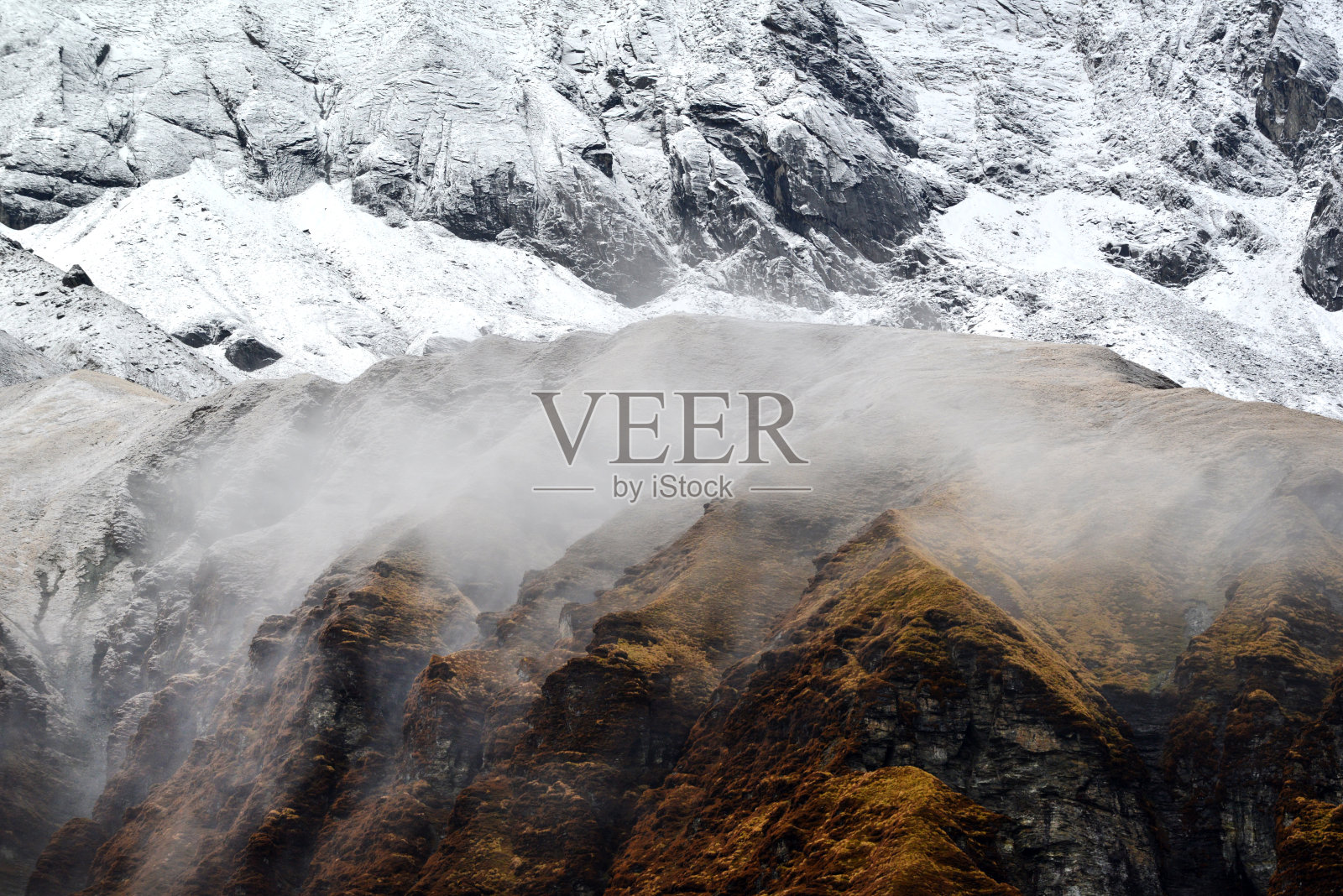 安娜普纳大本营，喜马拉雅山脉，尼泊尔照片摄影图片