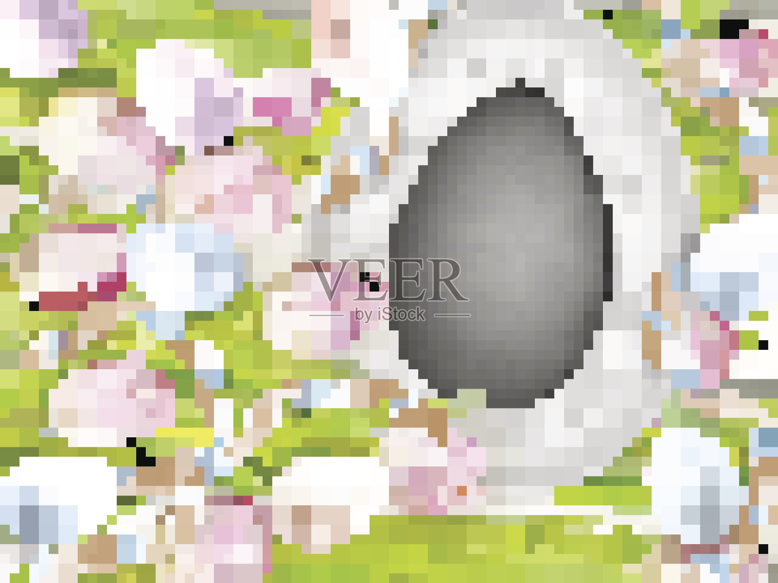 粉红色郁金香和空白的黑板。每股收益10插画图片素材