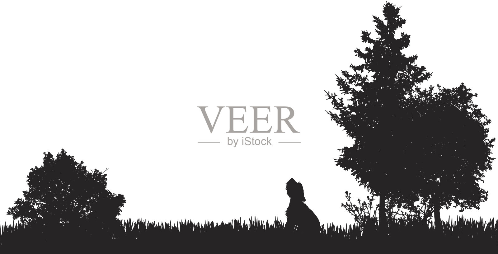 矢量剪影的狗。设计元素图片