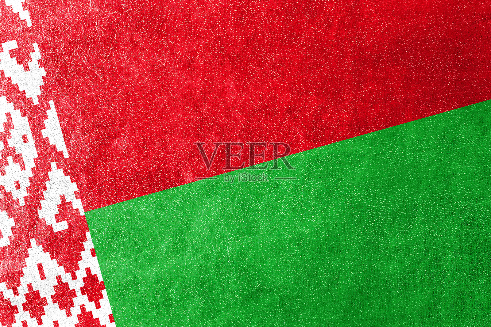 白俄罗斯国旗涂在皮革纹理上照片摄影图片