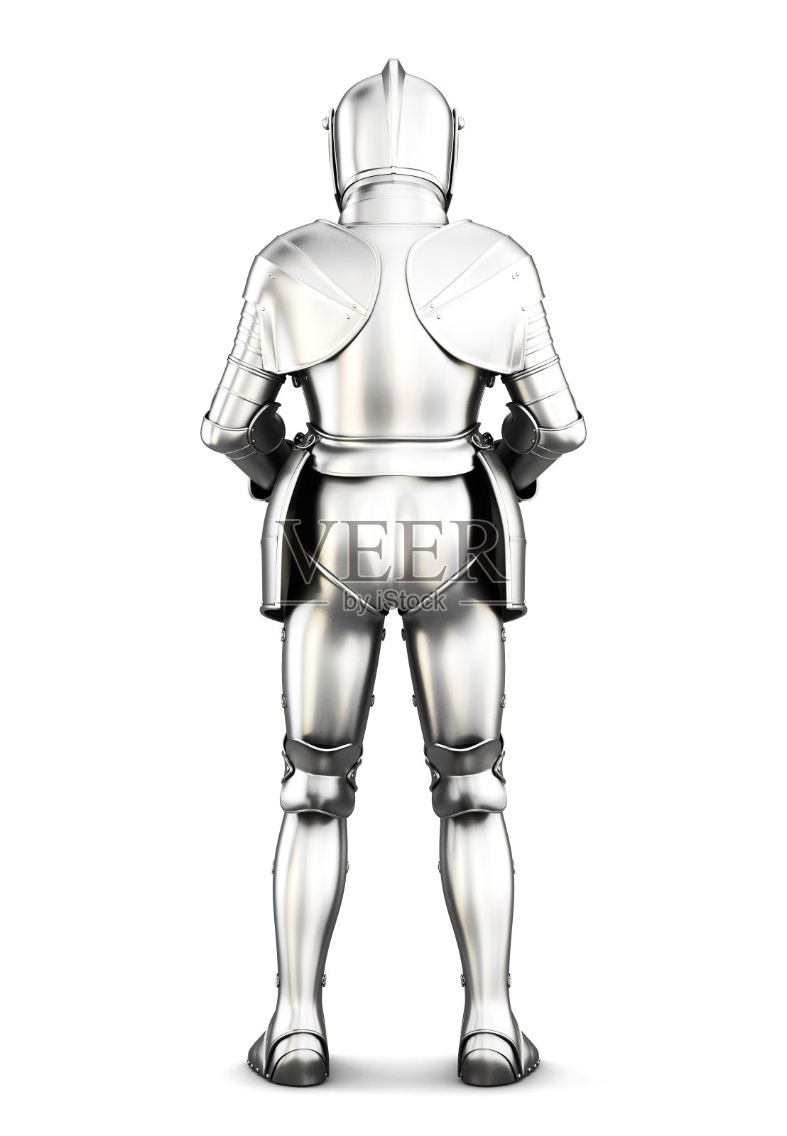 装甲后视图孤立在白色背景。三维渲染照片摄影图片