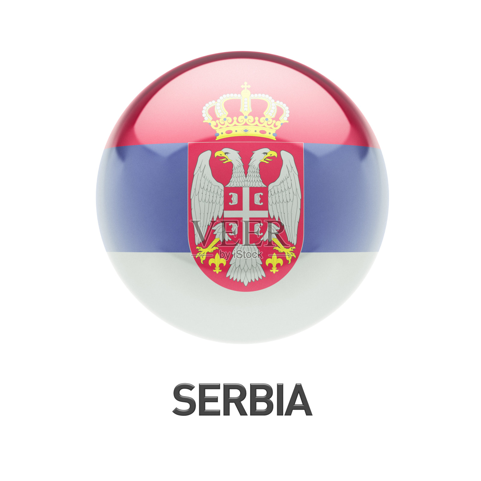 塞尔维亚国旗图标照片摄影图片