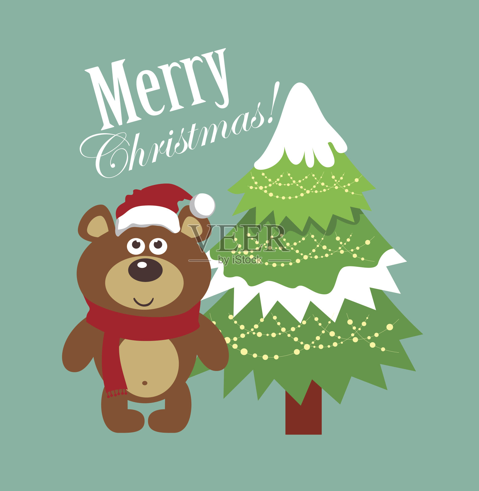 圣诞快乐卡插画图片素材