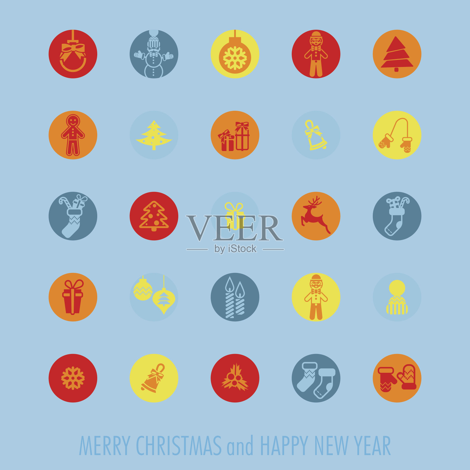 圣诞节图标设置插画图片素材