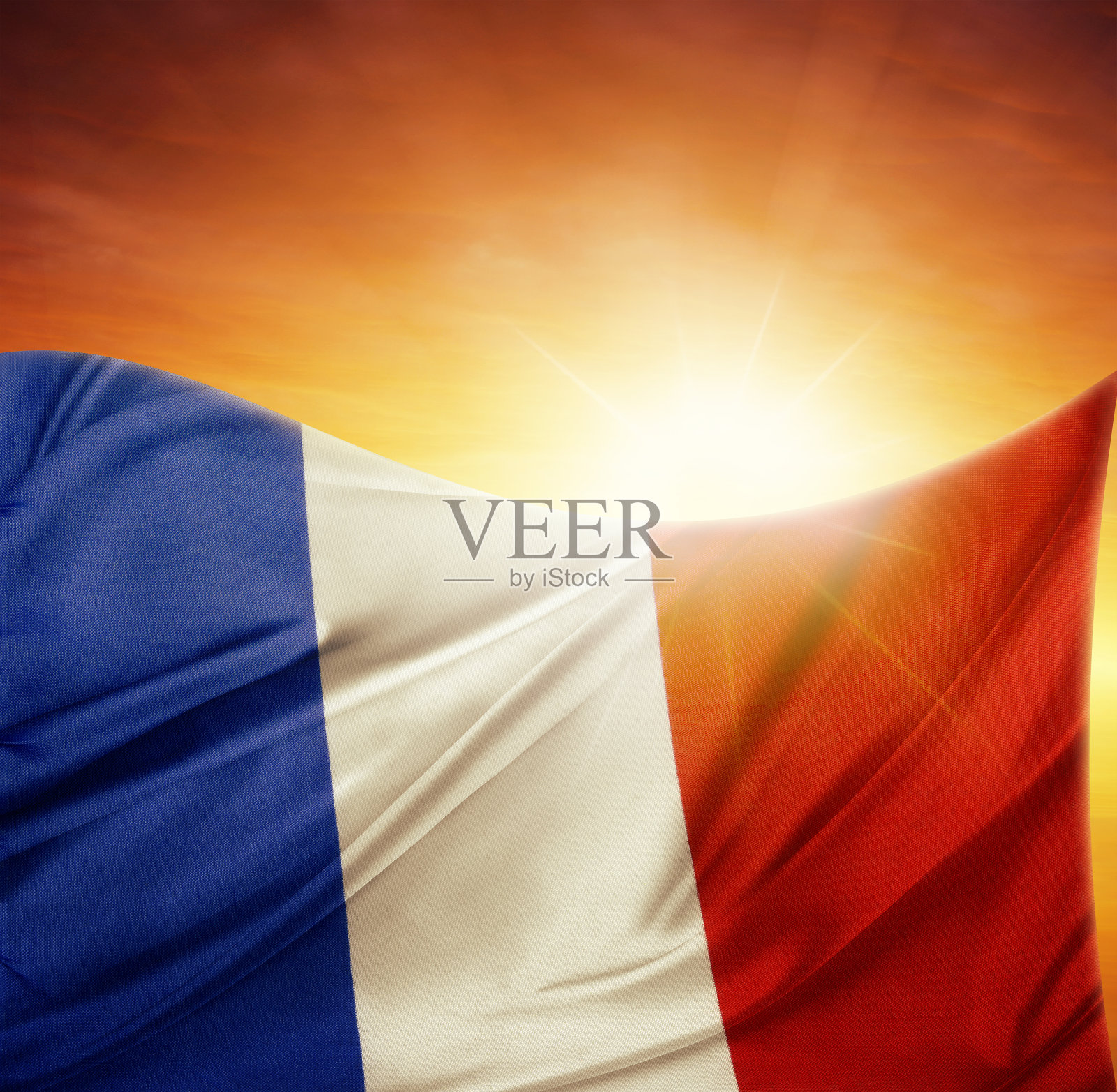 国旗和天空照片摄影图片