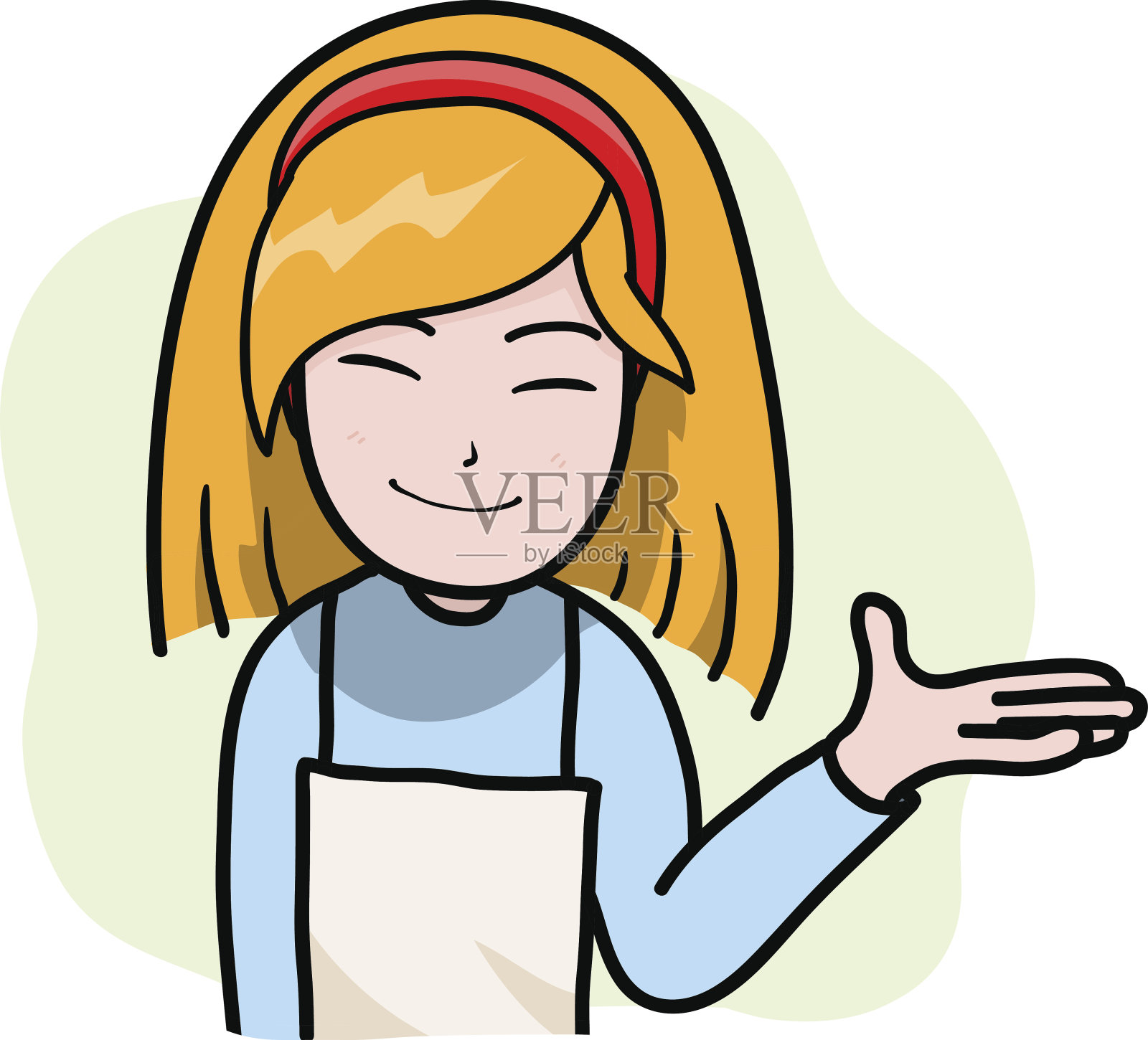 女服务员插画图片素材