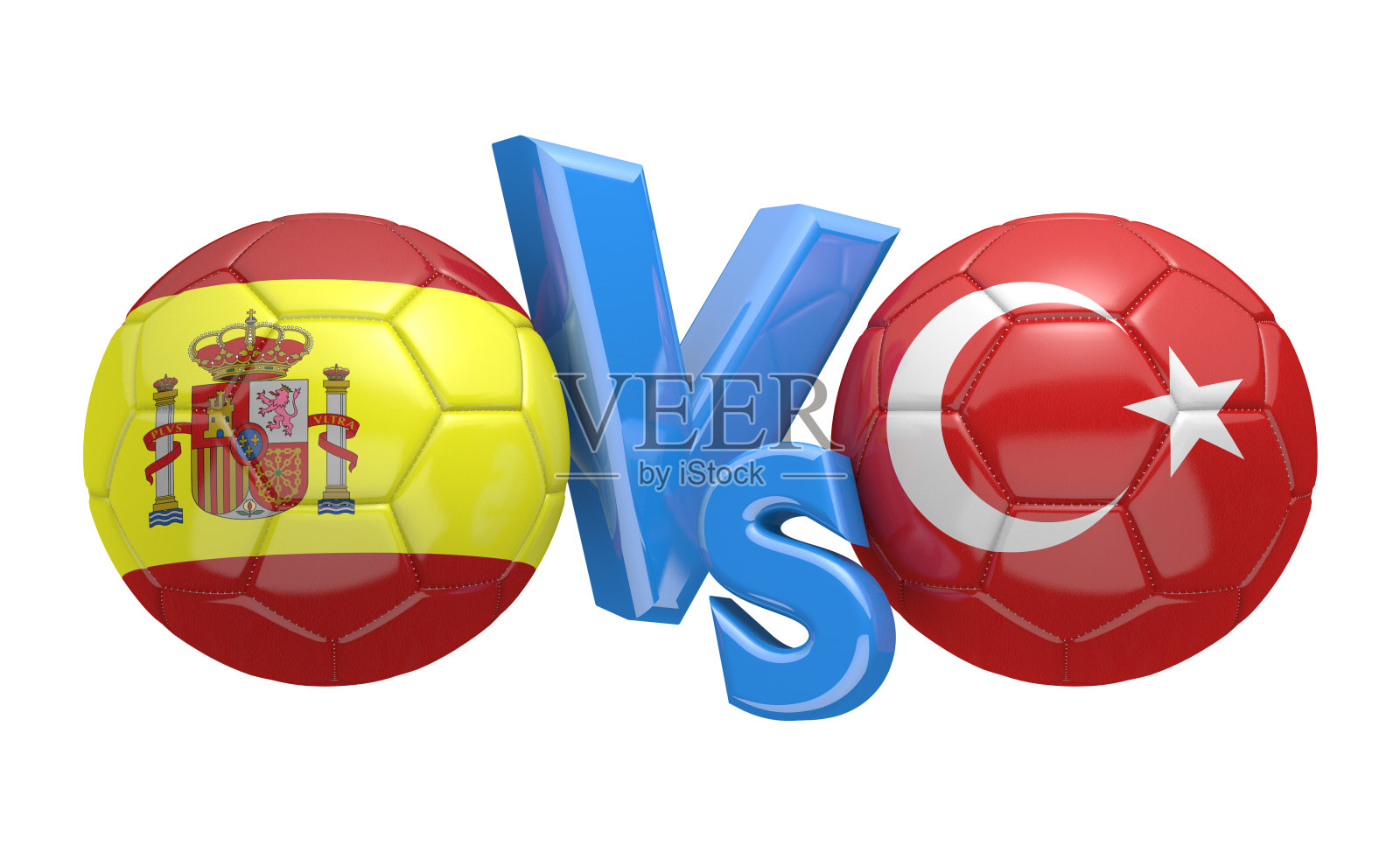 西班牙和土耳其国家队之间的足球比赛照片摄影图片