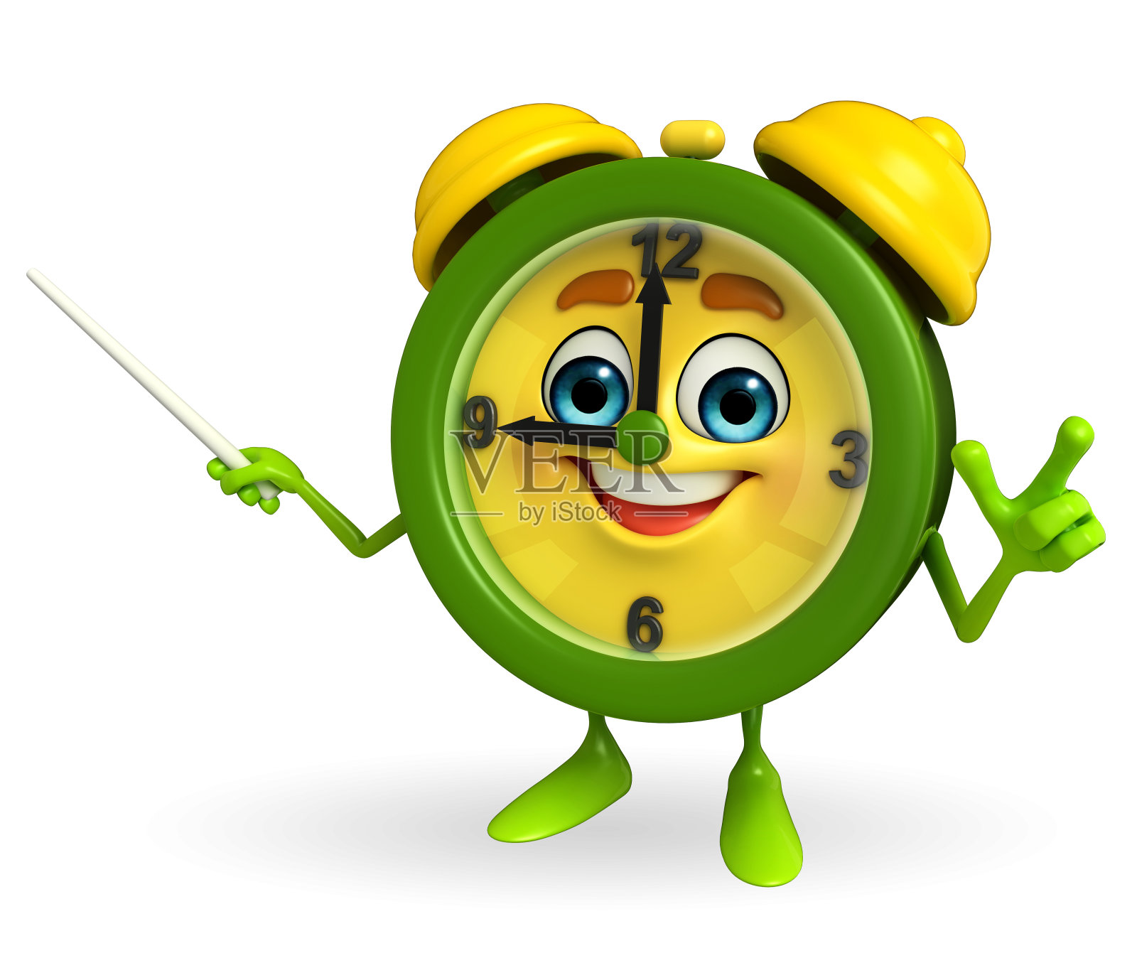 表钟character with stick照片摄影图片