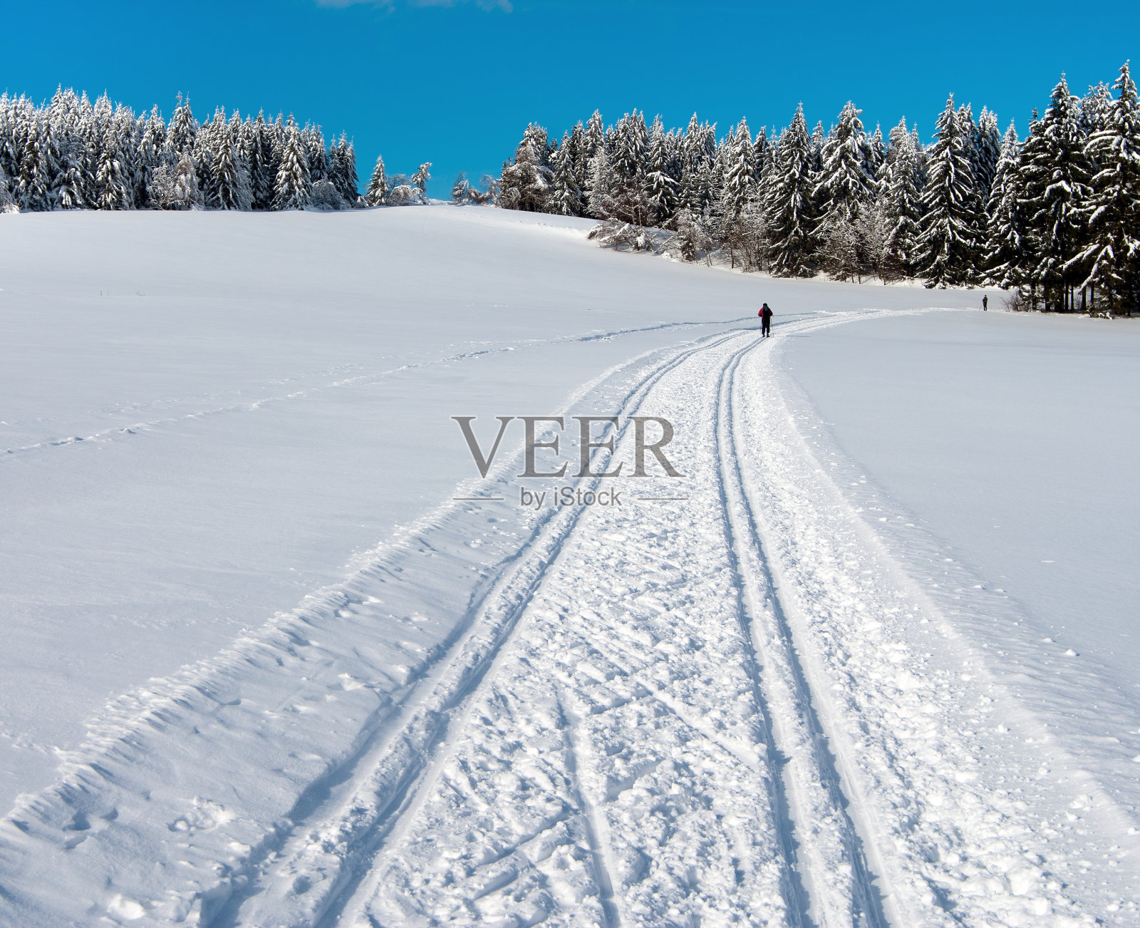 冬季景观风景与改良越野滑雪方式照片摄影图片