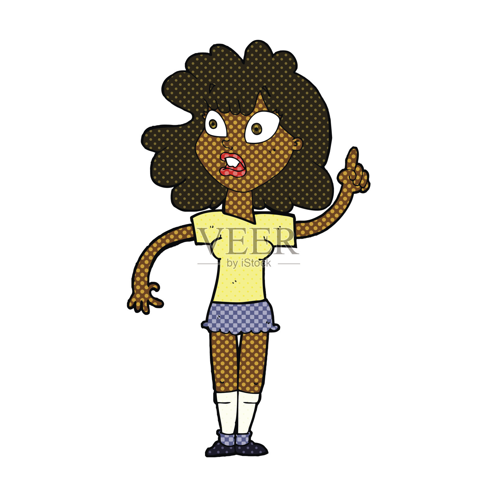 漫画中的女人在表达自己的观点设计元素图片