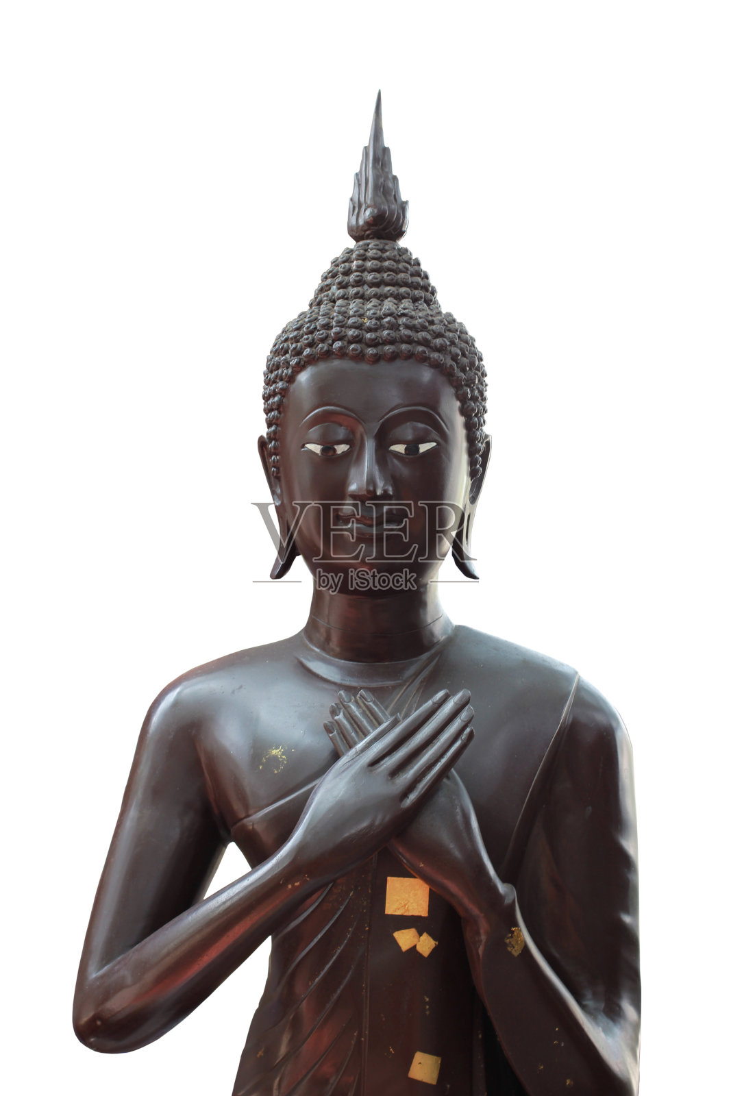 佛教泰国的佛像。白色背景照片摄影图片