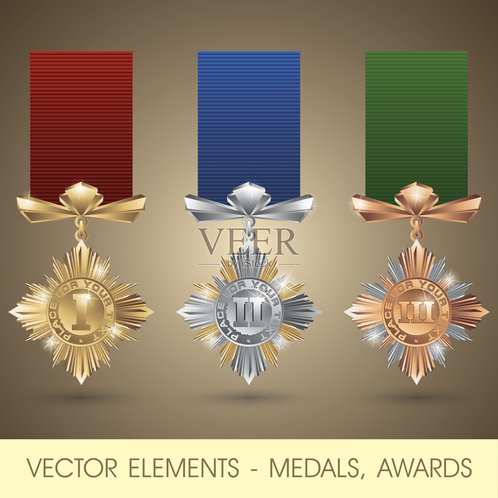 矢量元素-奖章，奖励设计元素图片