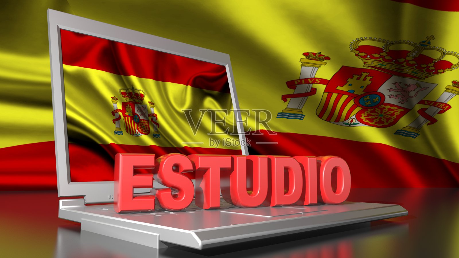 用电脑学习西班牙语照片摄影图片