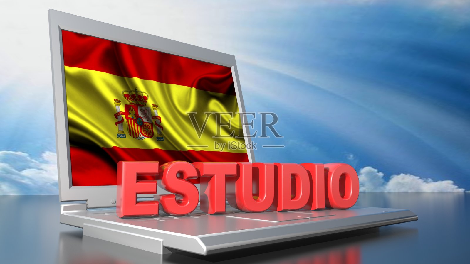 用电脑学习西班牙语照片摄影图片