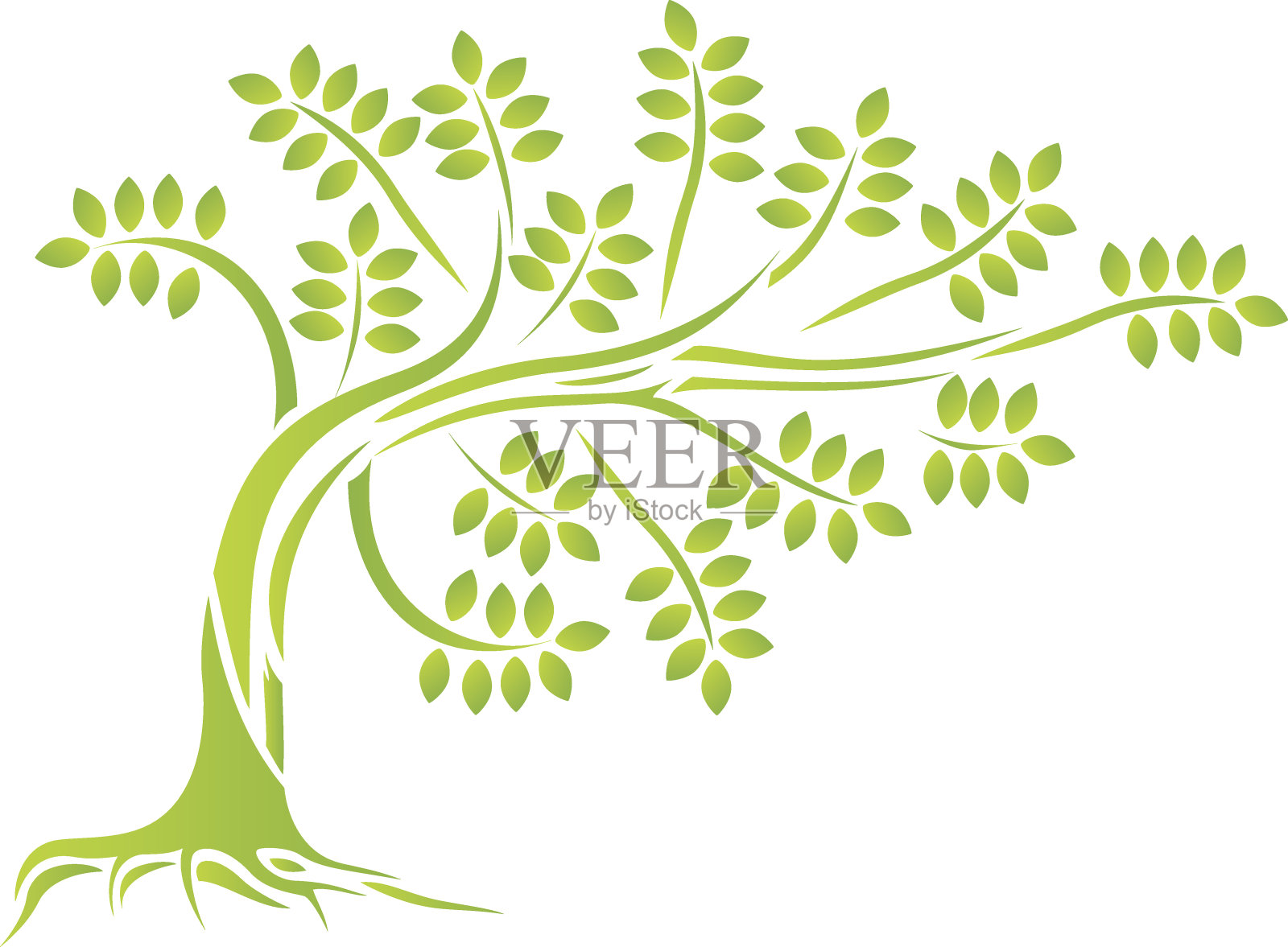 青树轮廓设计元素图片