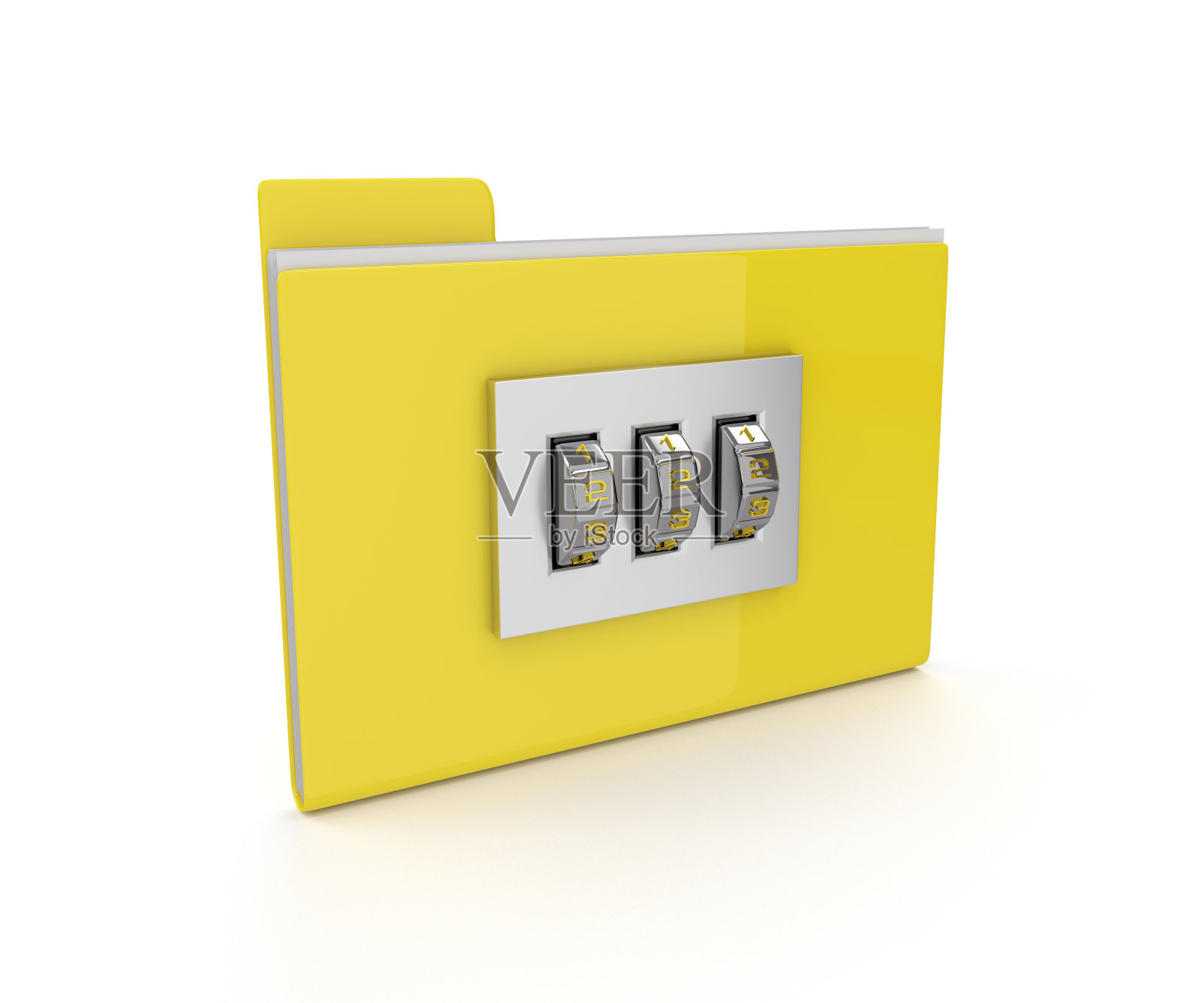 3d锁定文件夹隔离在白色背景照片摄影图片