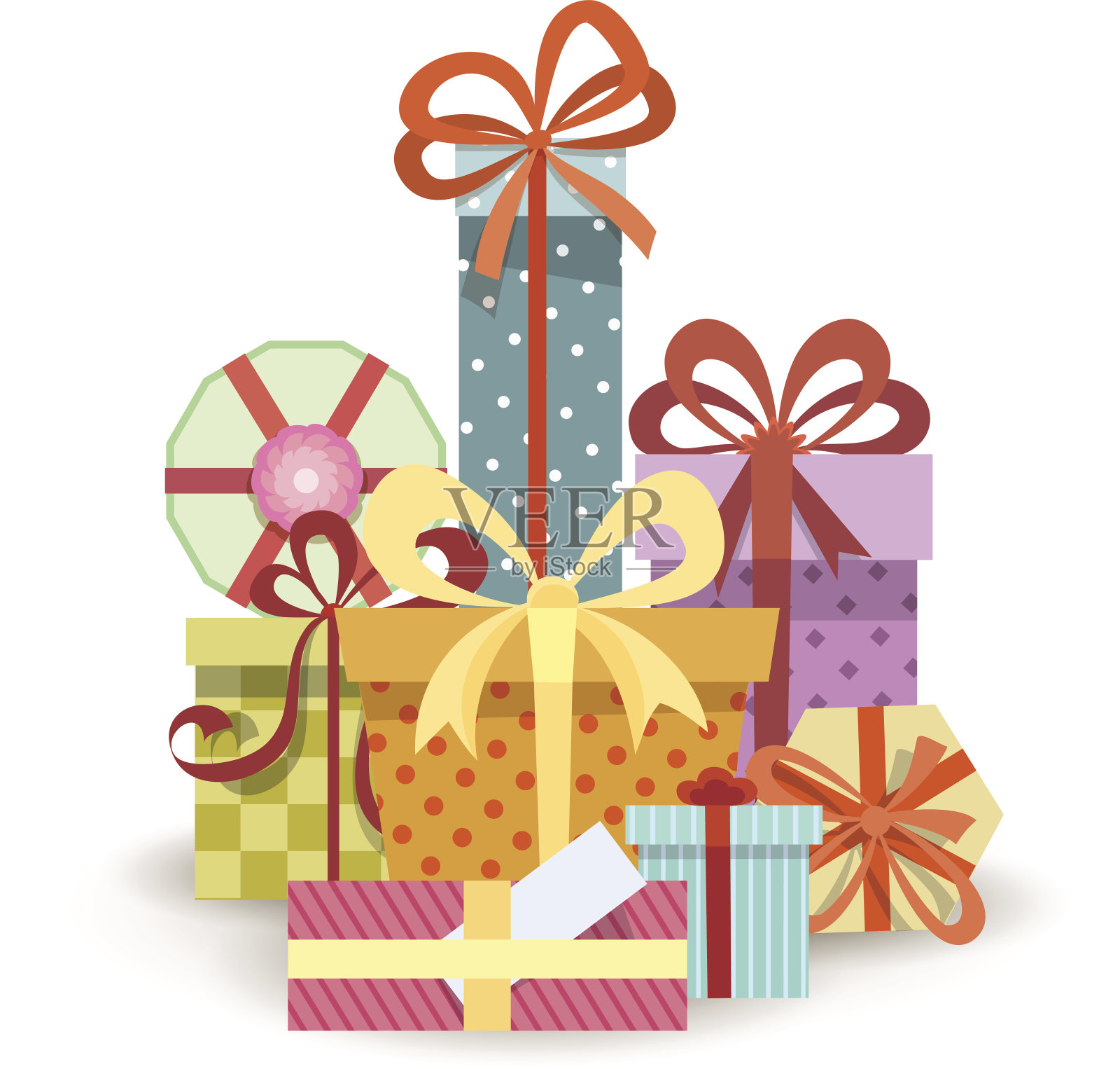 礼品盒堆栈插画图片素材