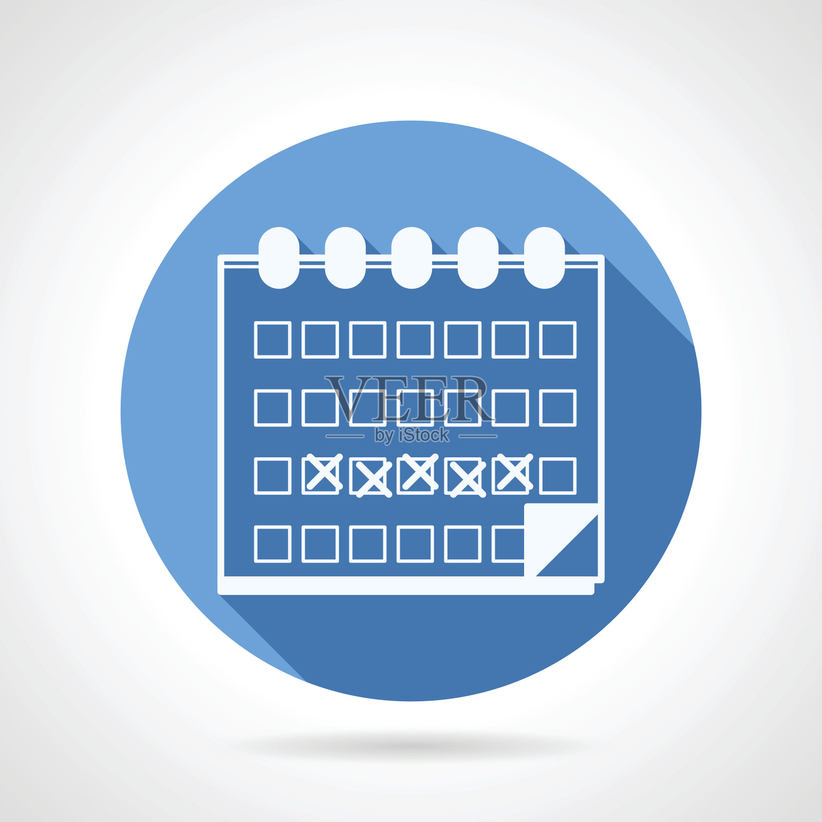 圆蓝色矢量图标经期日历插画图片素材