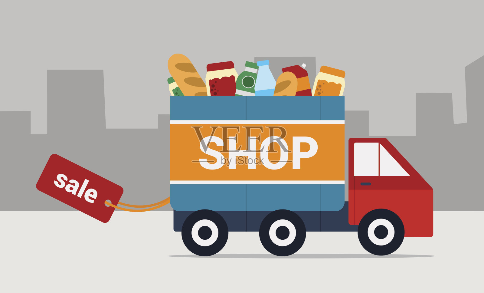 购物时间。矢量插图。插画图片素材