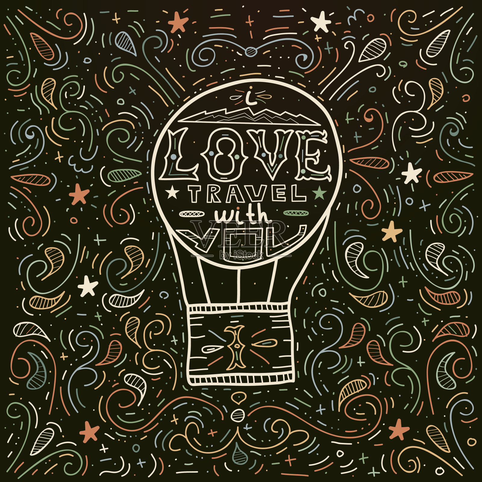 我喜欢和你一起旅行。插画图片素材