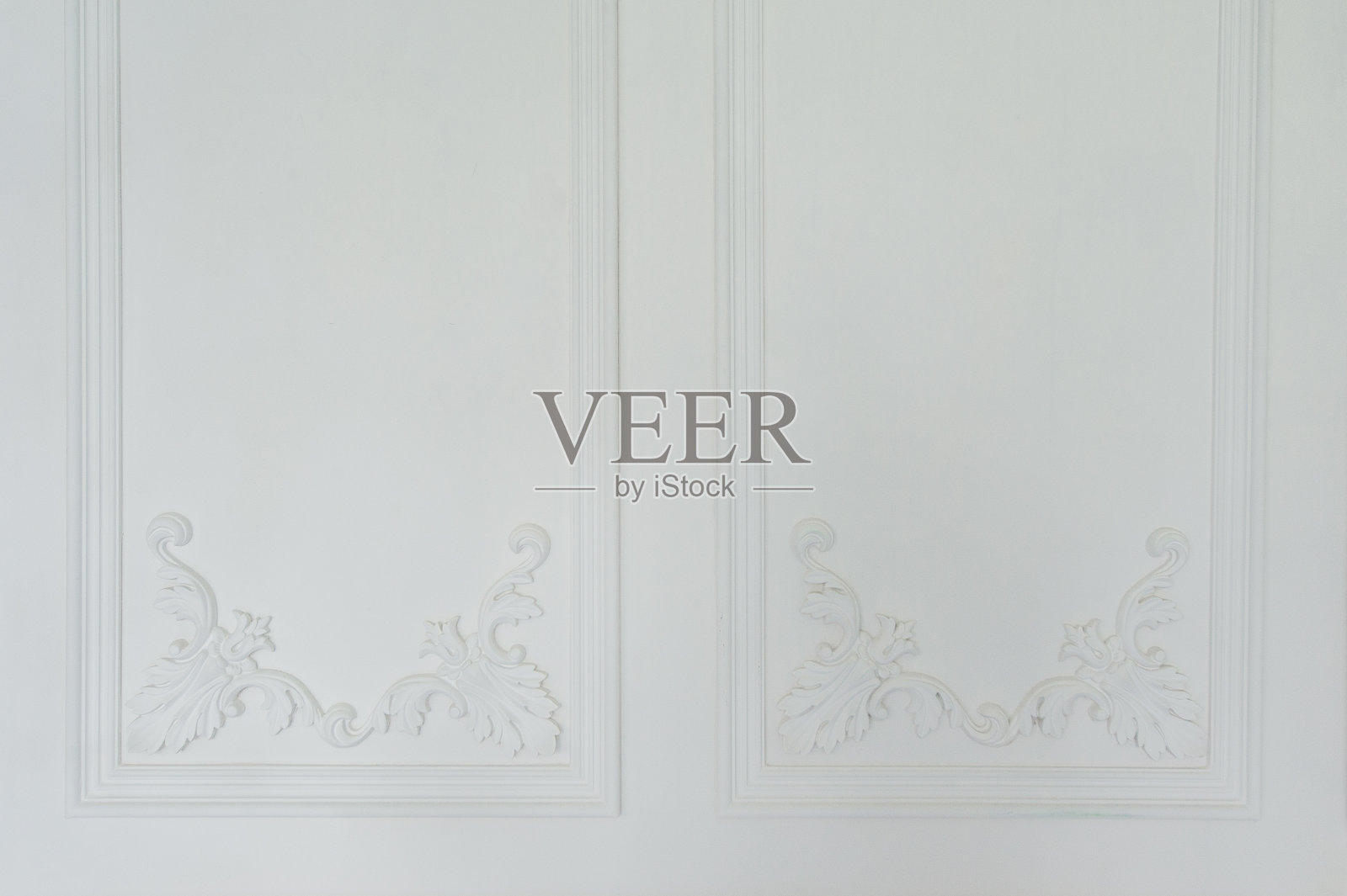 豪华白墙设计浅浮雕与灰泥装饰洛可可照片摄影图片