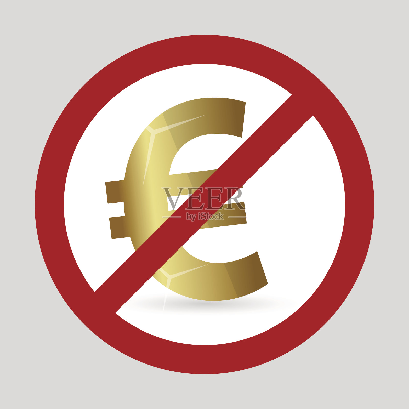 把欧元涂成红色，我们不要它的符号是eps10插画图片素材