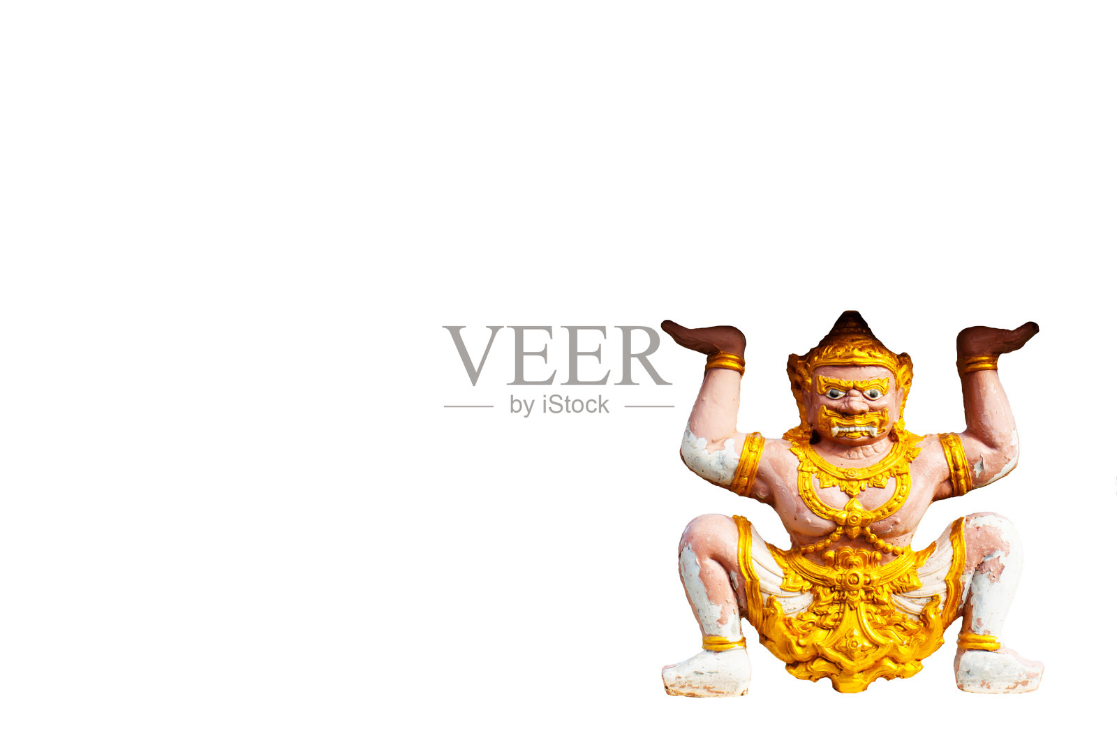 美丽的泰国Wat金色寺庙建筑细节，泰国Photharam Ratchaburi照片摄影图片