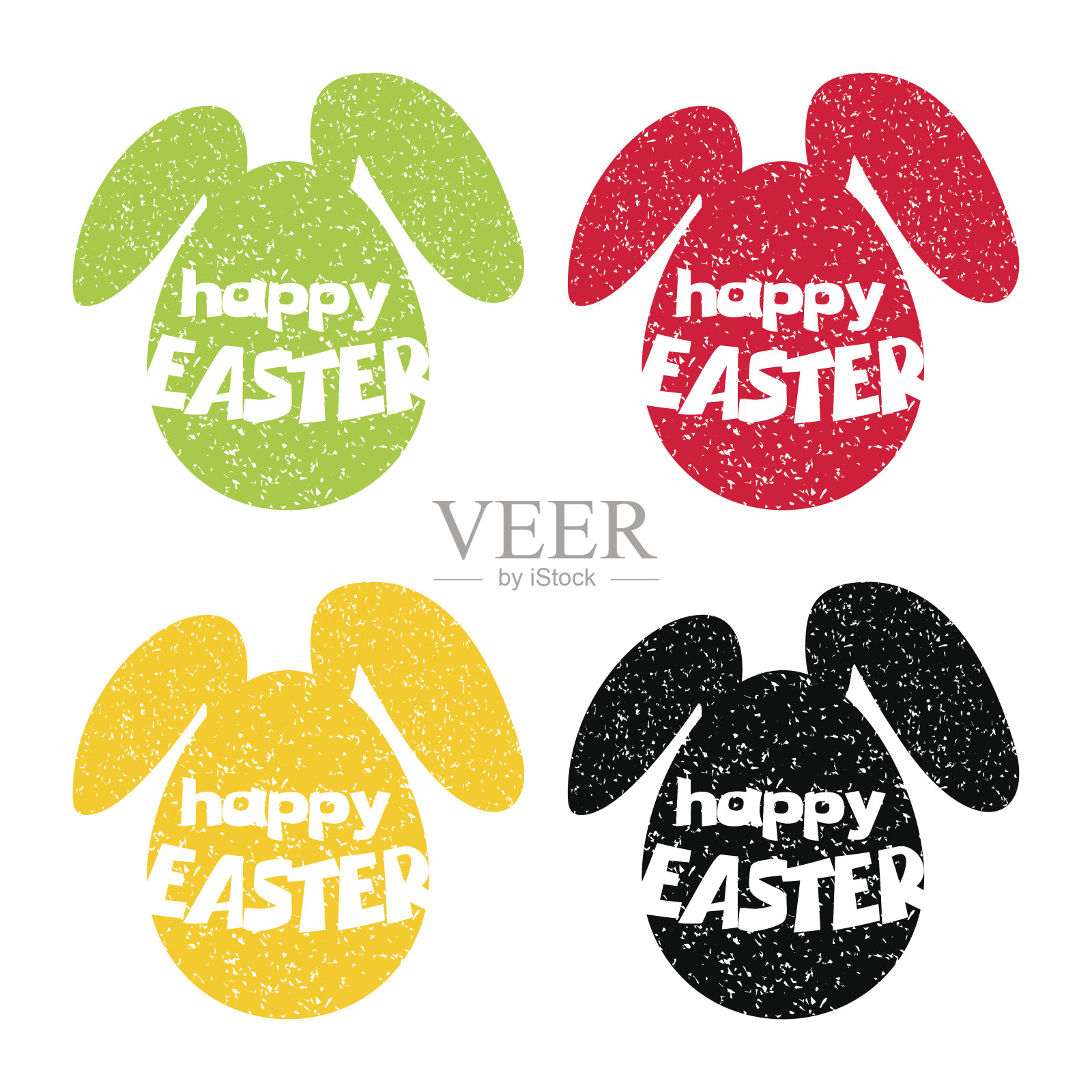 垃圾问候字母复活节快乐插画图片素材