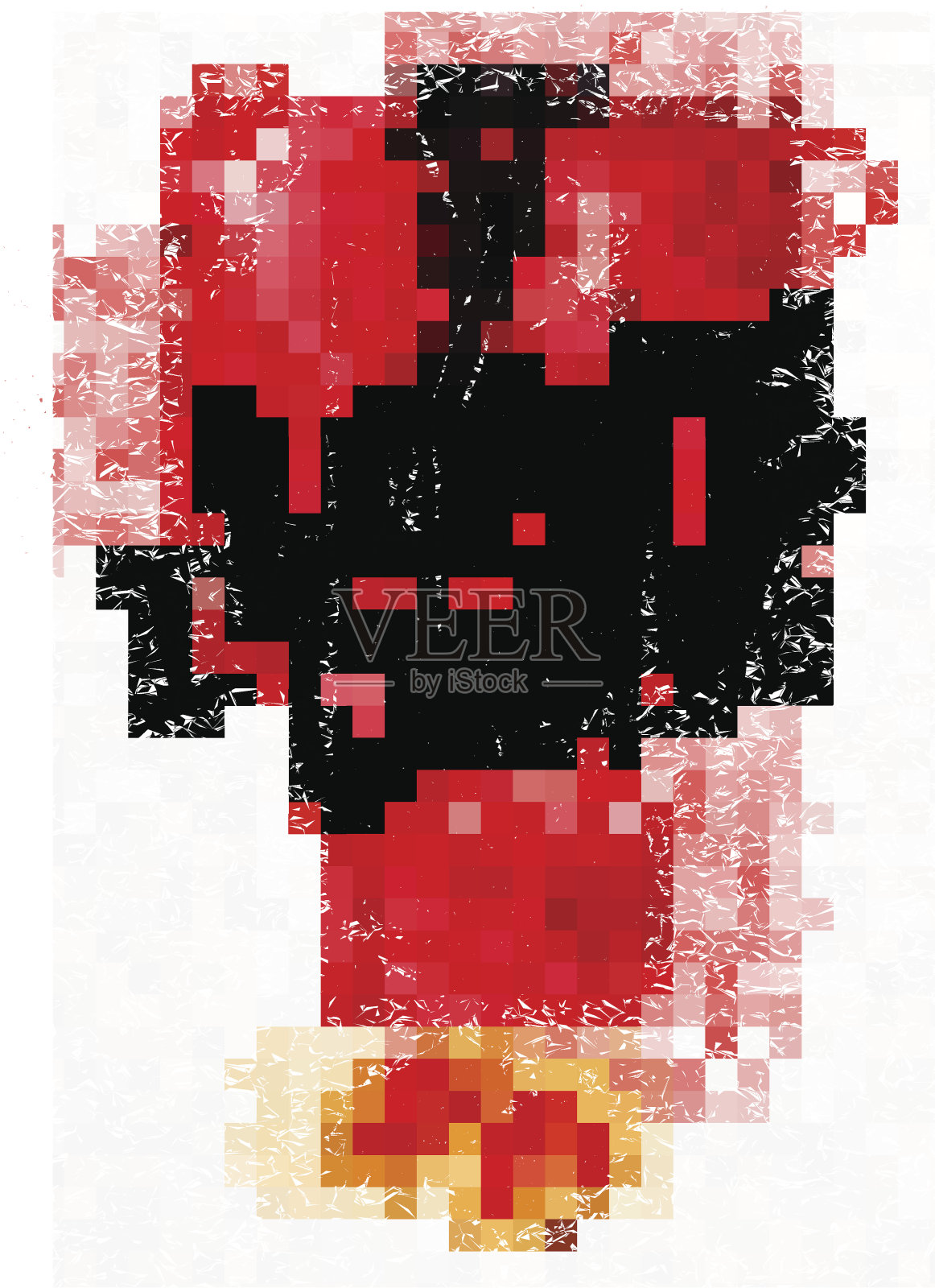 海报红色和服插画图片素材