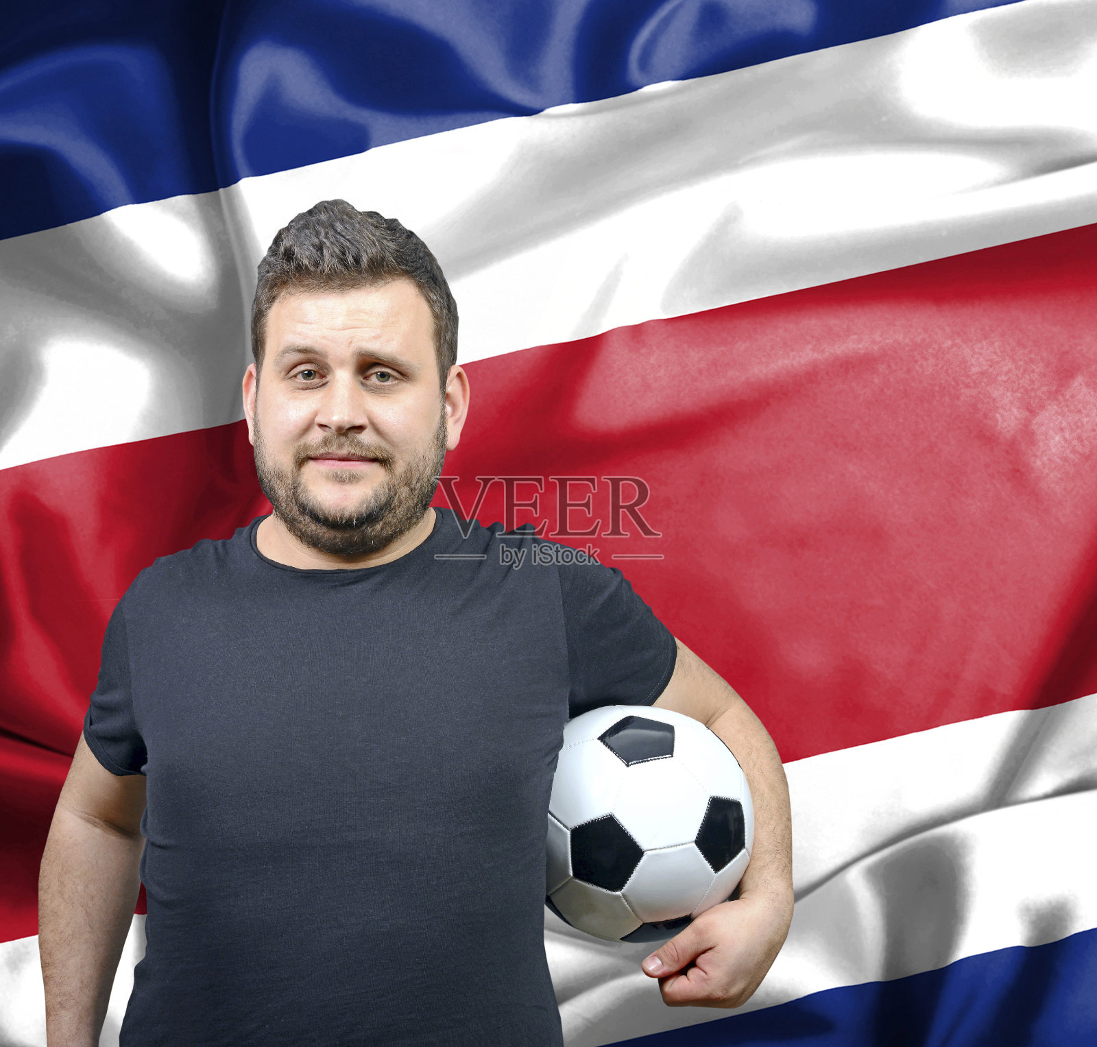 骄傲的哥斯达黎加球迷照片摄影图片