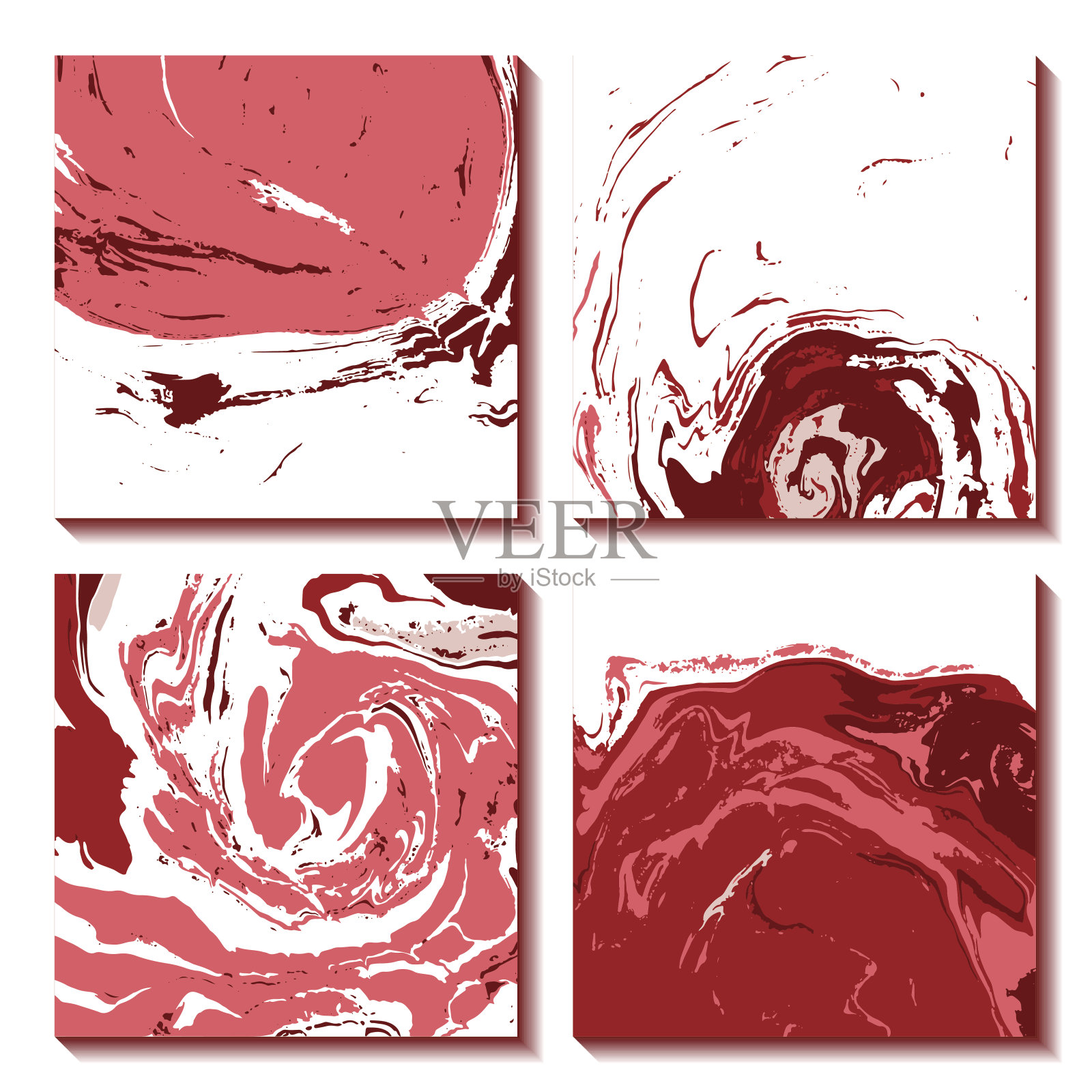 大理石花纹、ebru suminagashi。套牌具有质感，油墨对水的影响。抽象的背景。插画图片素材