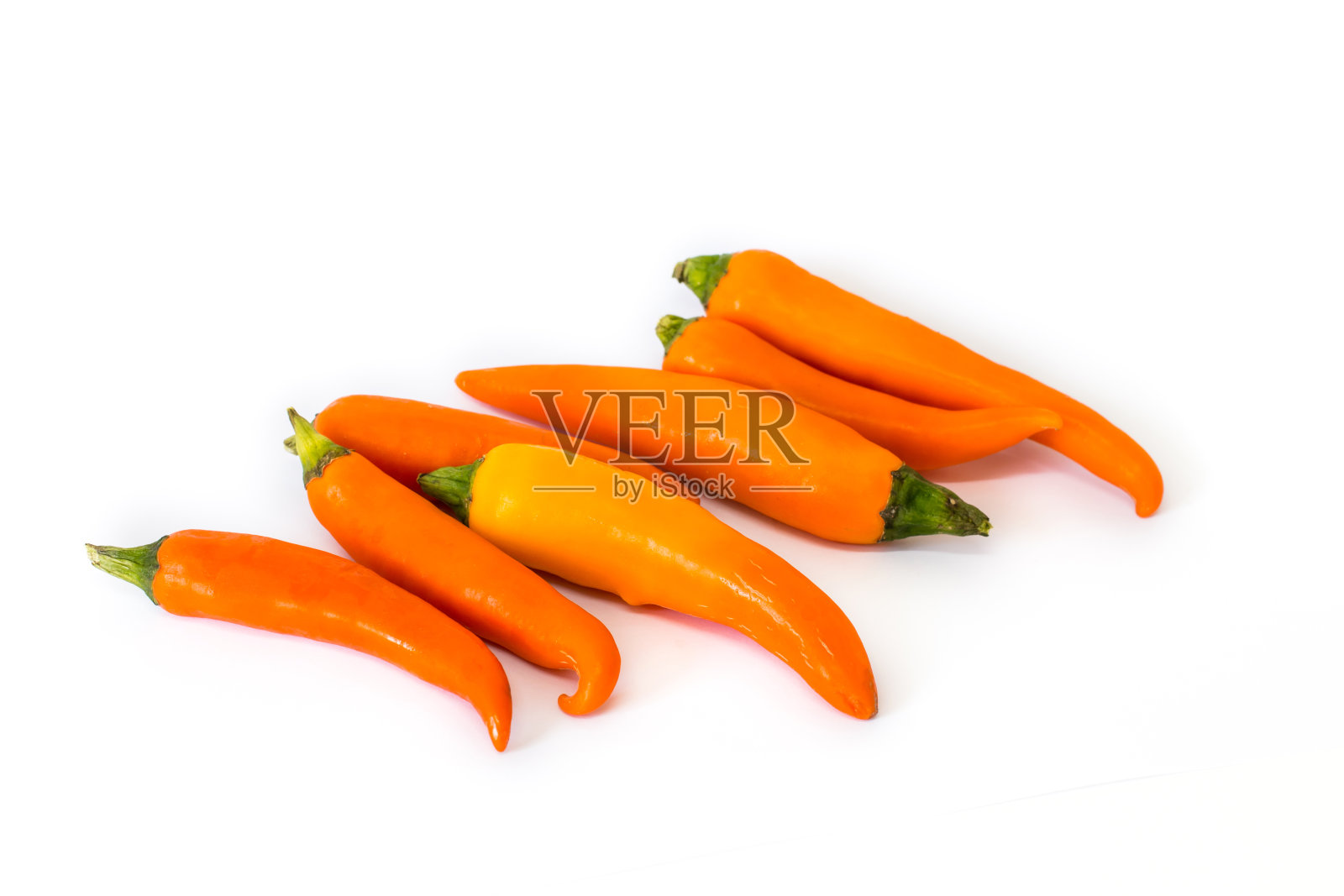 橙色辣椒孤立在白色背景上照片摄影图片