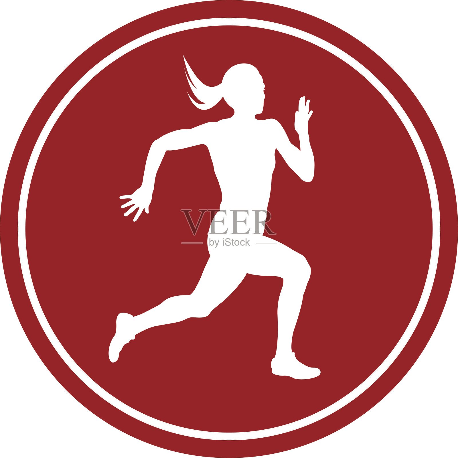 Icon跑步短跑女插画图片素材