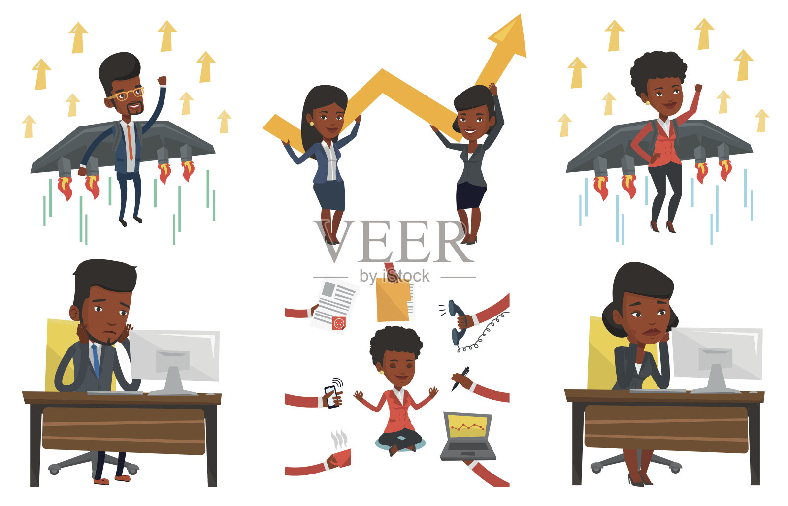 业务字符的向量集插画图片素材