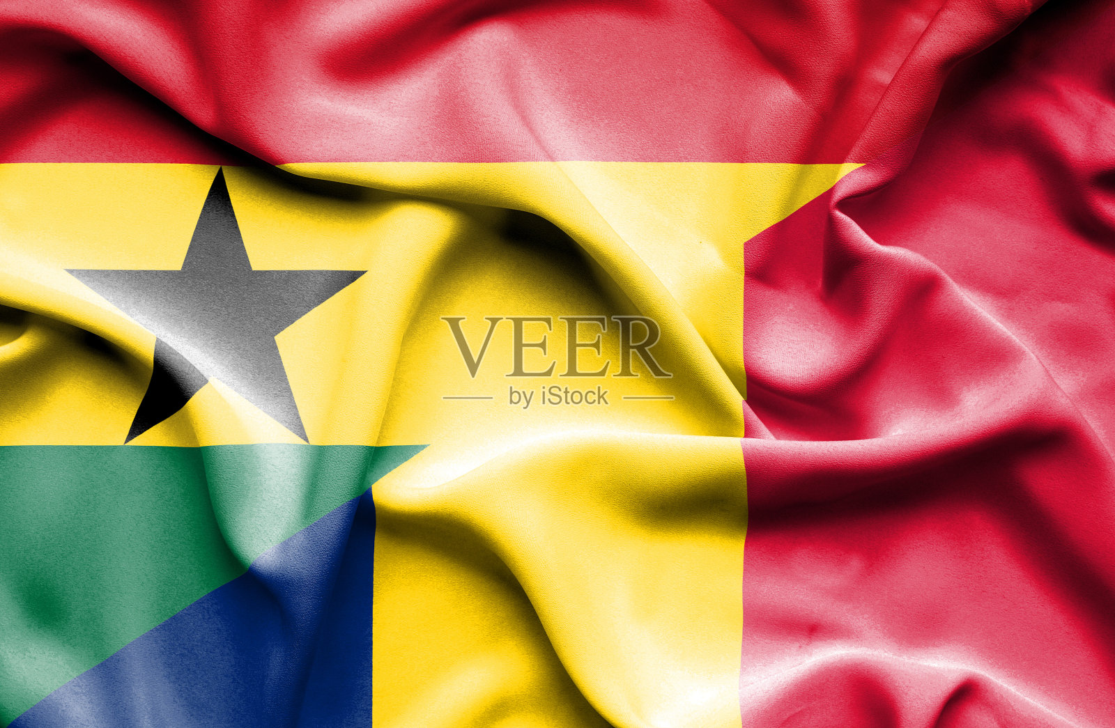 挥舞着乍得和加纳的旗帜照片摄影图片