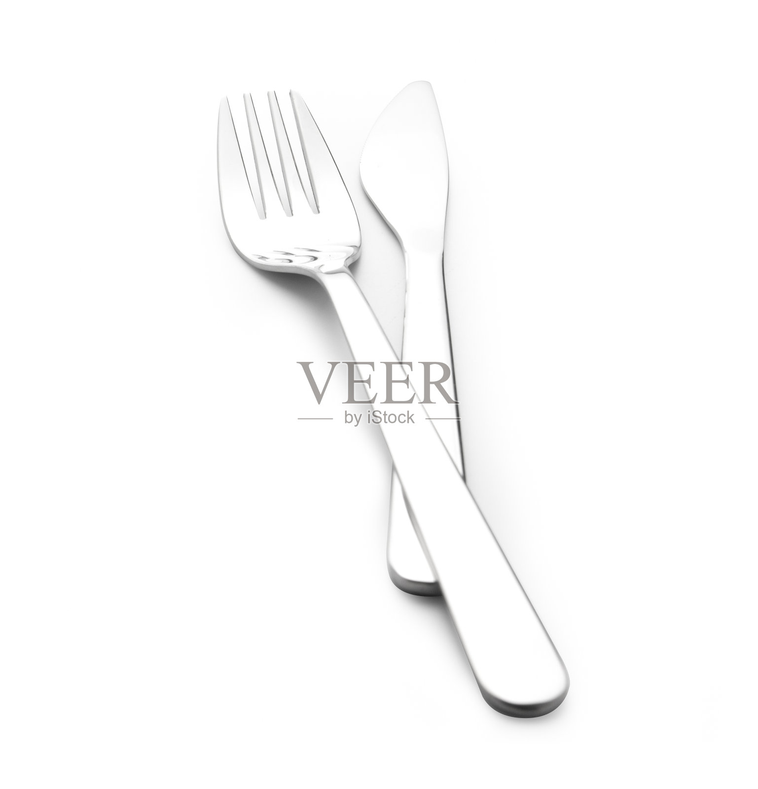 刀叉孤立在白色背景上照片摄影图片