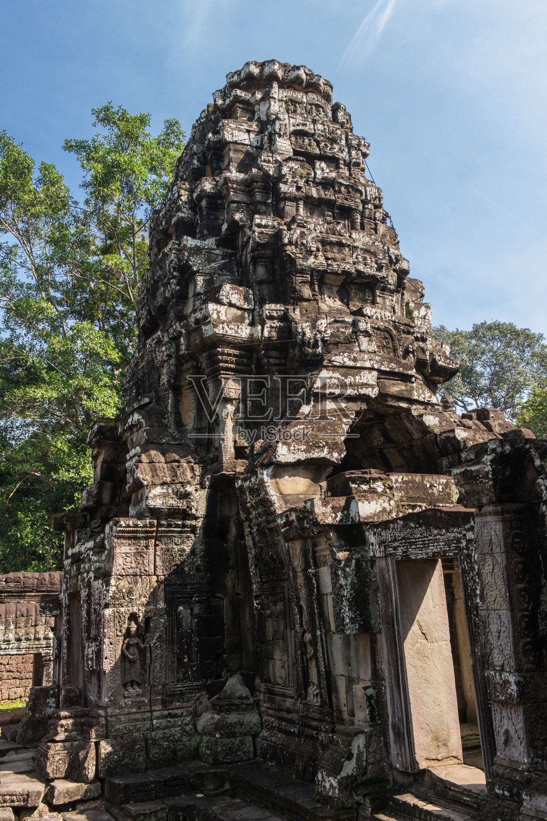 柬埔寨暹粒吴哥的班提寺。照片摄影图片