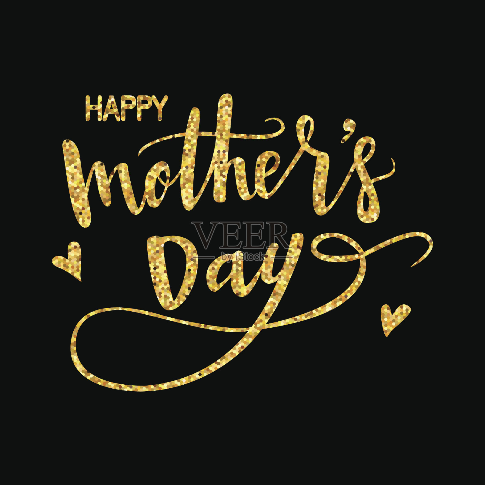 母亲节快乐手绘字母卡片。向量插画图片素材