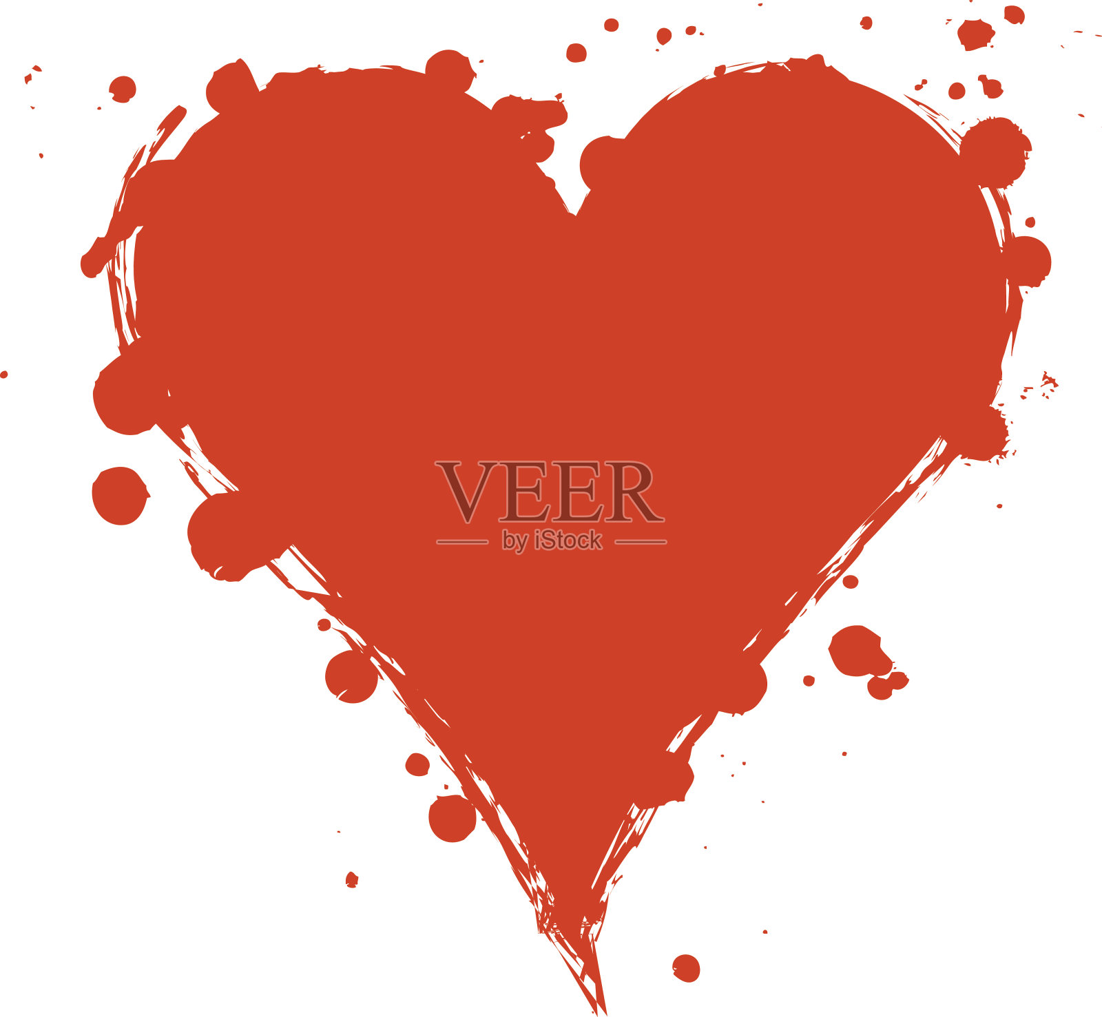 矢量红色Grunge风格心形符号插画插画图片素材