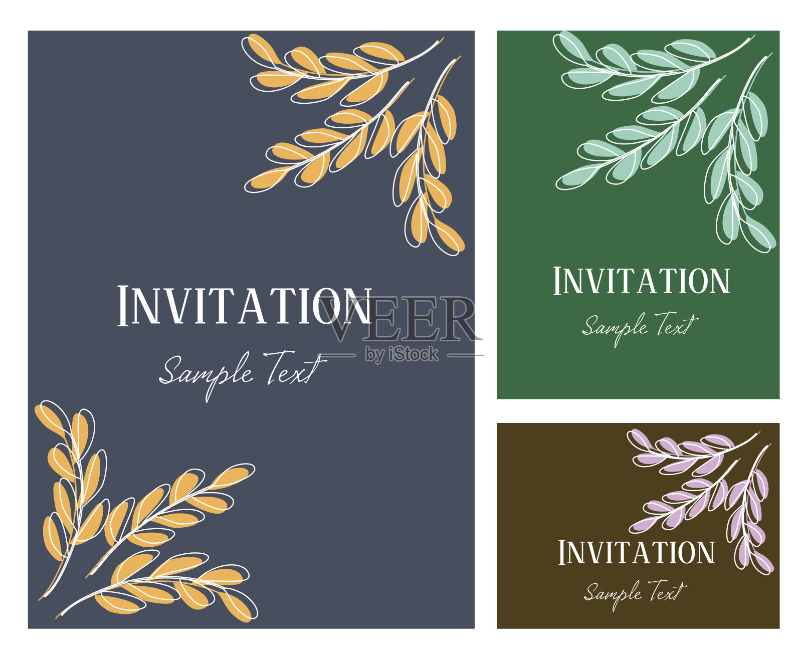 邀请卡矢量插图设计模板素材