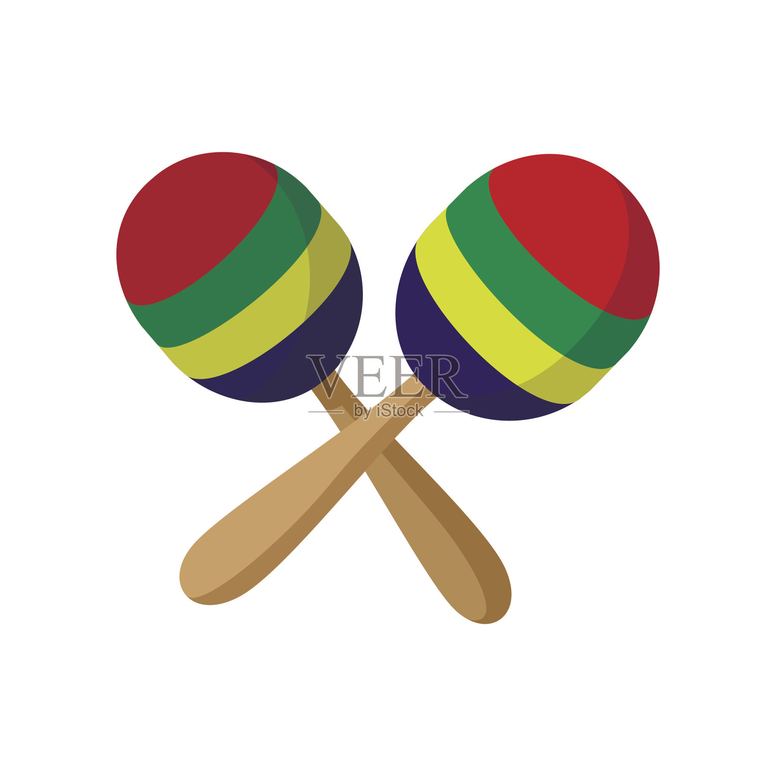 沙球图标，卡通风格插画图片素材