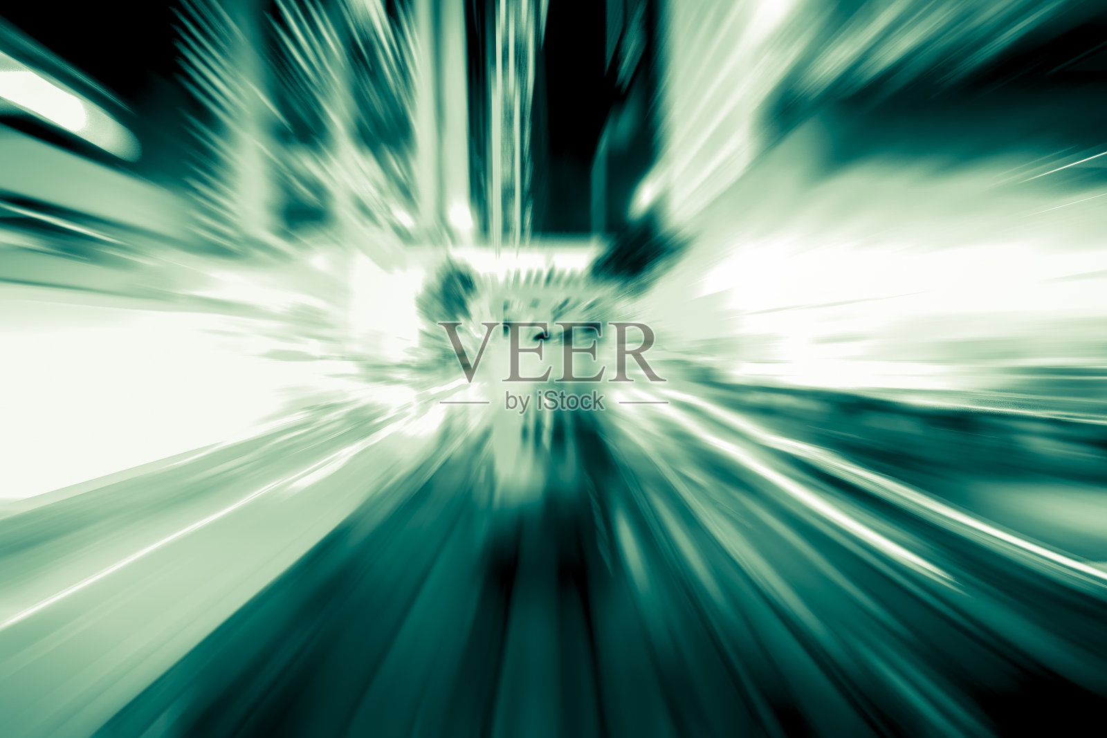 香港夜间红绿灯的抽象图像，颜色为绿色照片摄影图片