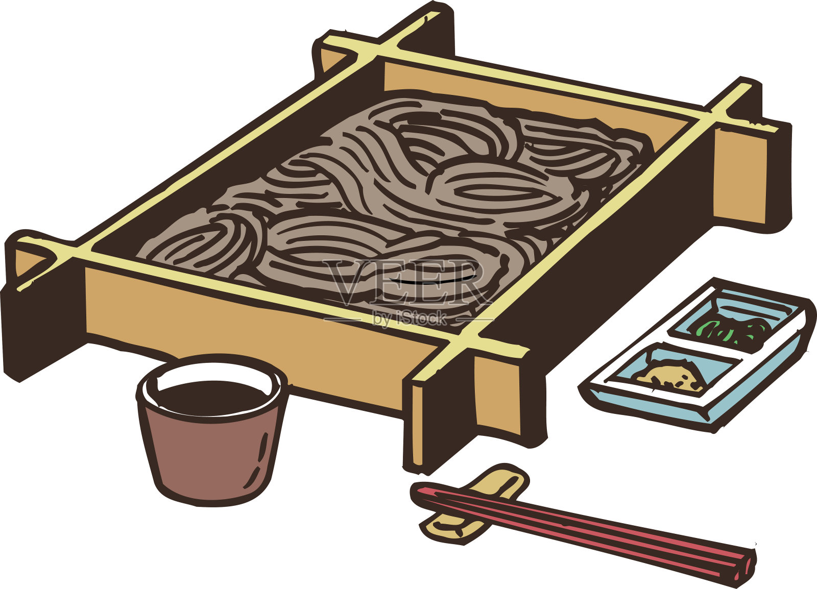 荞麦Toshikoshi插画图片素材