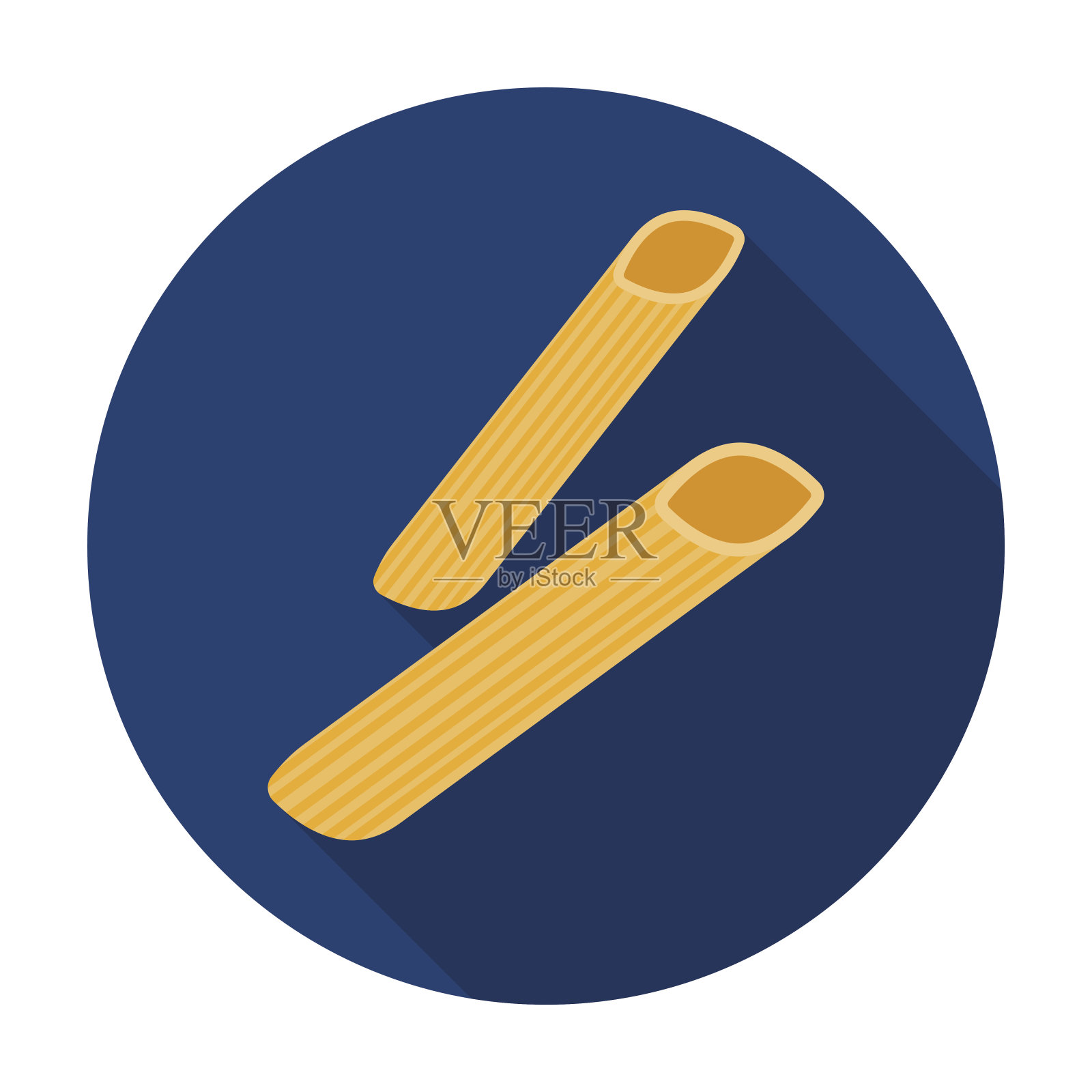 通心粉格栅意大利面图标在平面风格孤立在白色背景。类型的意大利面符号股票矢量插图。设计元素图片