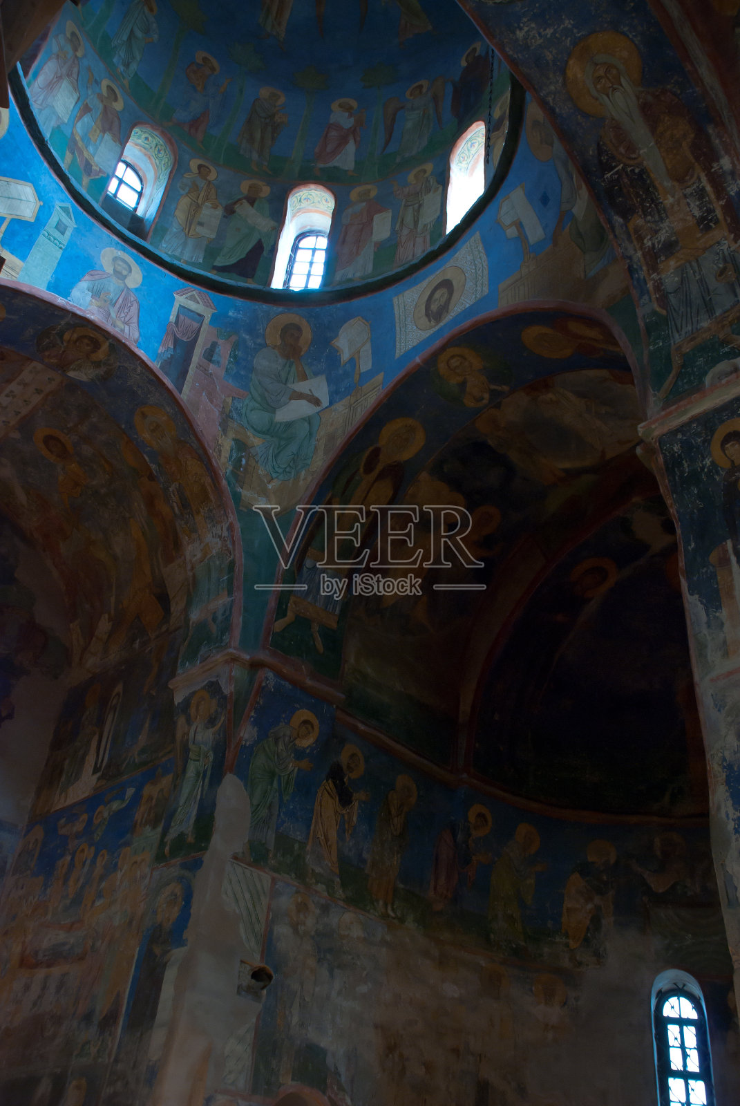 东正教教堂里的古老壁画照片摄影图片