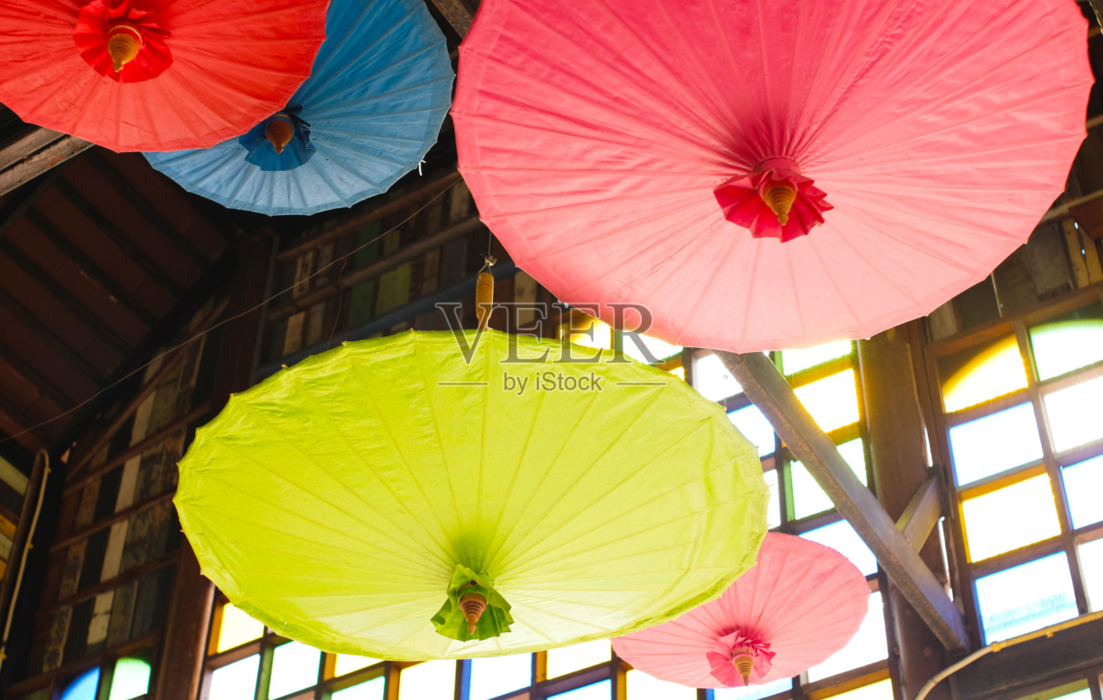 中国风格的泰国伞，纸伞。照片摄影图片