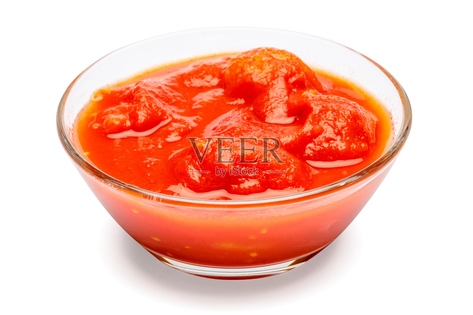 小玻璃佐料碗的红番茄酱的胡椒照片摄影图片