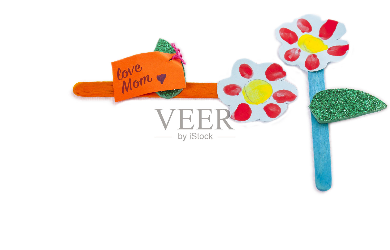 用可回收材料制作的母亲节礼物照片摄影图片