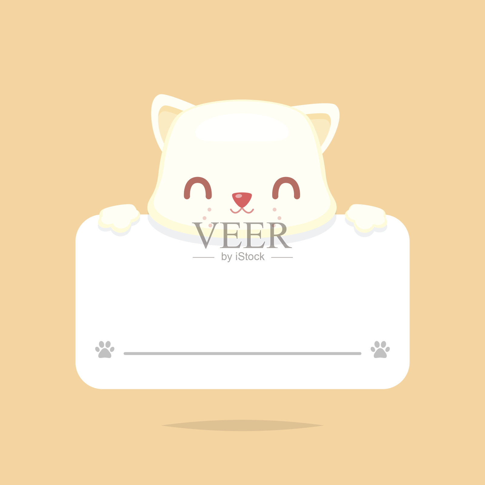 猫宠物标签向量设计元素图片