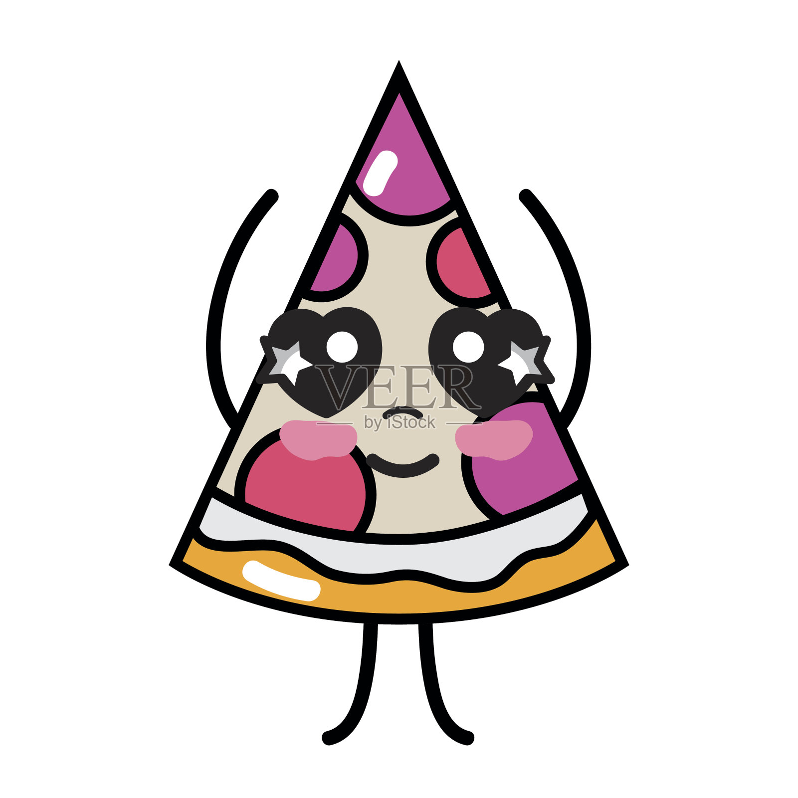 可爱娇嫩的切片披萨食品设计元素图片